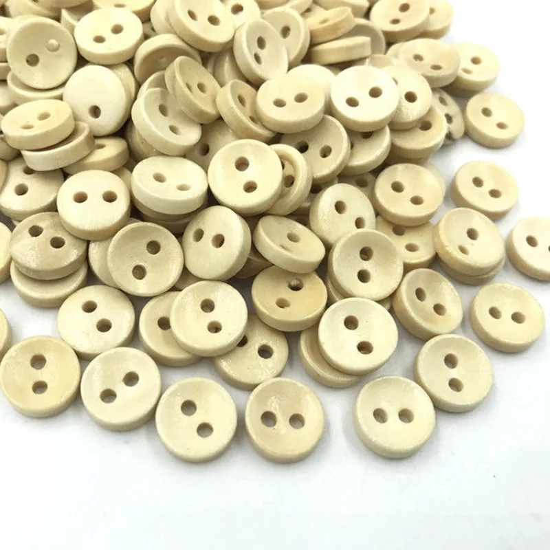 200 шт. деревянные пуговицы с двумя отверстиями 10 мм | Дом и сад