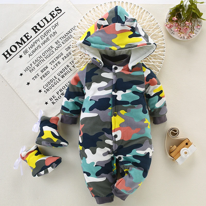 2019 Newborn Baby Winter Hoodie Clothes Cotton Infant Girls Cute Climbing New Spring Outwear Rompers 3m-12m Boy Jumpsuit | Детская