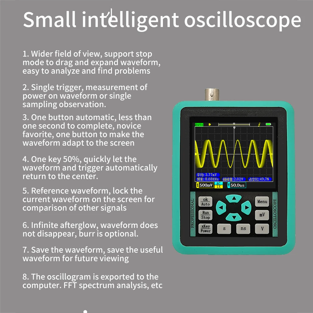 

Car Repair Digital Oscilloscope Mini Handheld Portable 120M Bandwidth 2.4inch Display Intelligent Electronic Maintenance