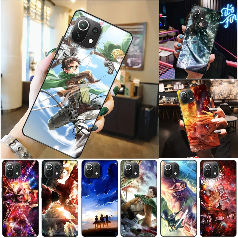 

Attack On Titan Eren Jager Mikasa Ackerman Armin Arlert Levi Phone Case For Xiaomi 11 Lite Pro Cases Back Cover Coque Carcasa