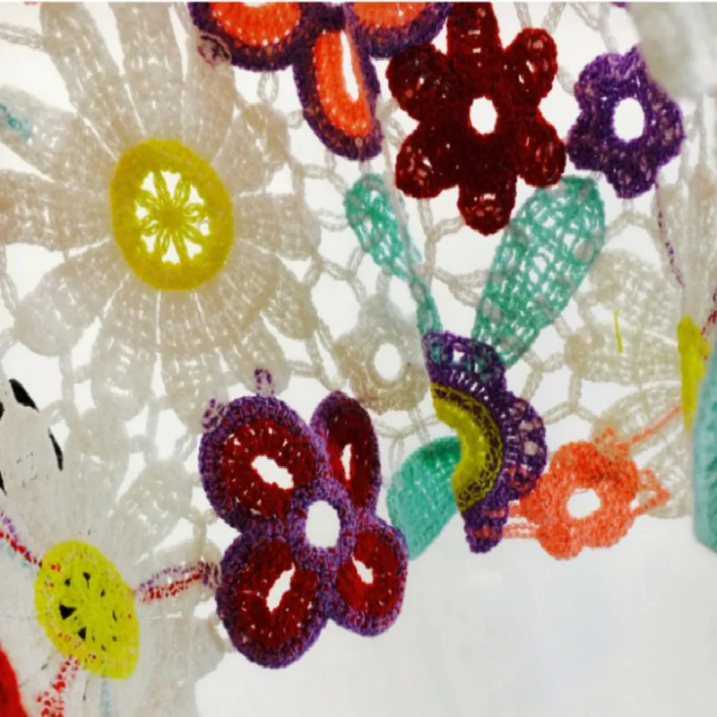 Женские Короткие жилеты Gagarich разноцветные Ажурные топы с крючком и цветком