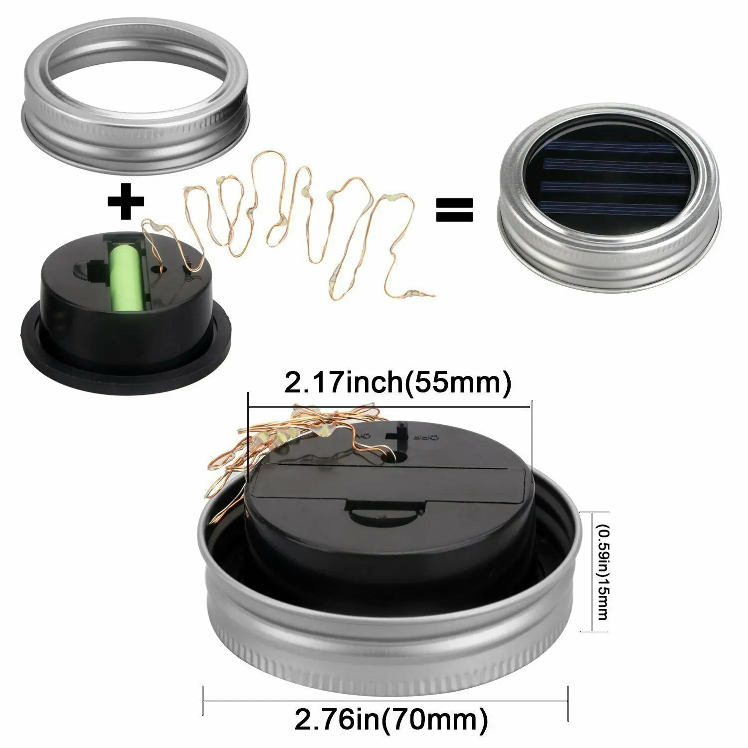 6 шт. Солнечный стеклянная банка с завинчивающейся крышкой огни 20 светодиодные