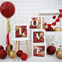 letter love transparent balloon box romantic heart foil balloons decoration for wedding valentines party love heart decor