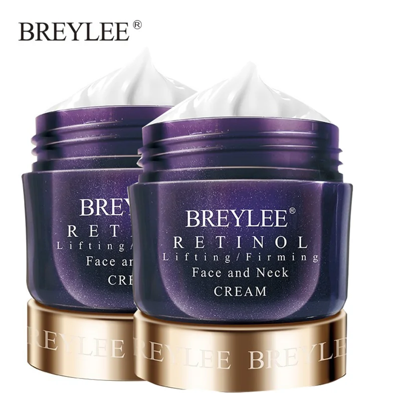 BREYLEE Retinol Face Cream 2 Pcs Firming Anti Aging Remove Wrinkles Night Day Moisturizer Whitening Neck Korean Facial Care
