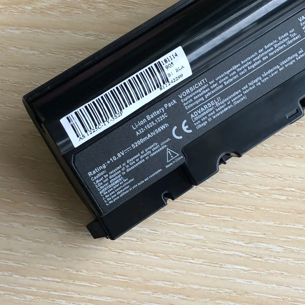 Аккумулятор 6cell 5200 мАч для ASUS Eee PC Ro52ce 1225 1225B 1225C Series A31 1025 R052 R052C Бесплатная