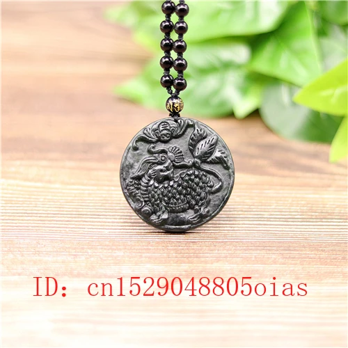 Натуральный черный зеленый китайский кулон цилина из нефрита обсидиановое