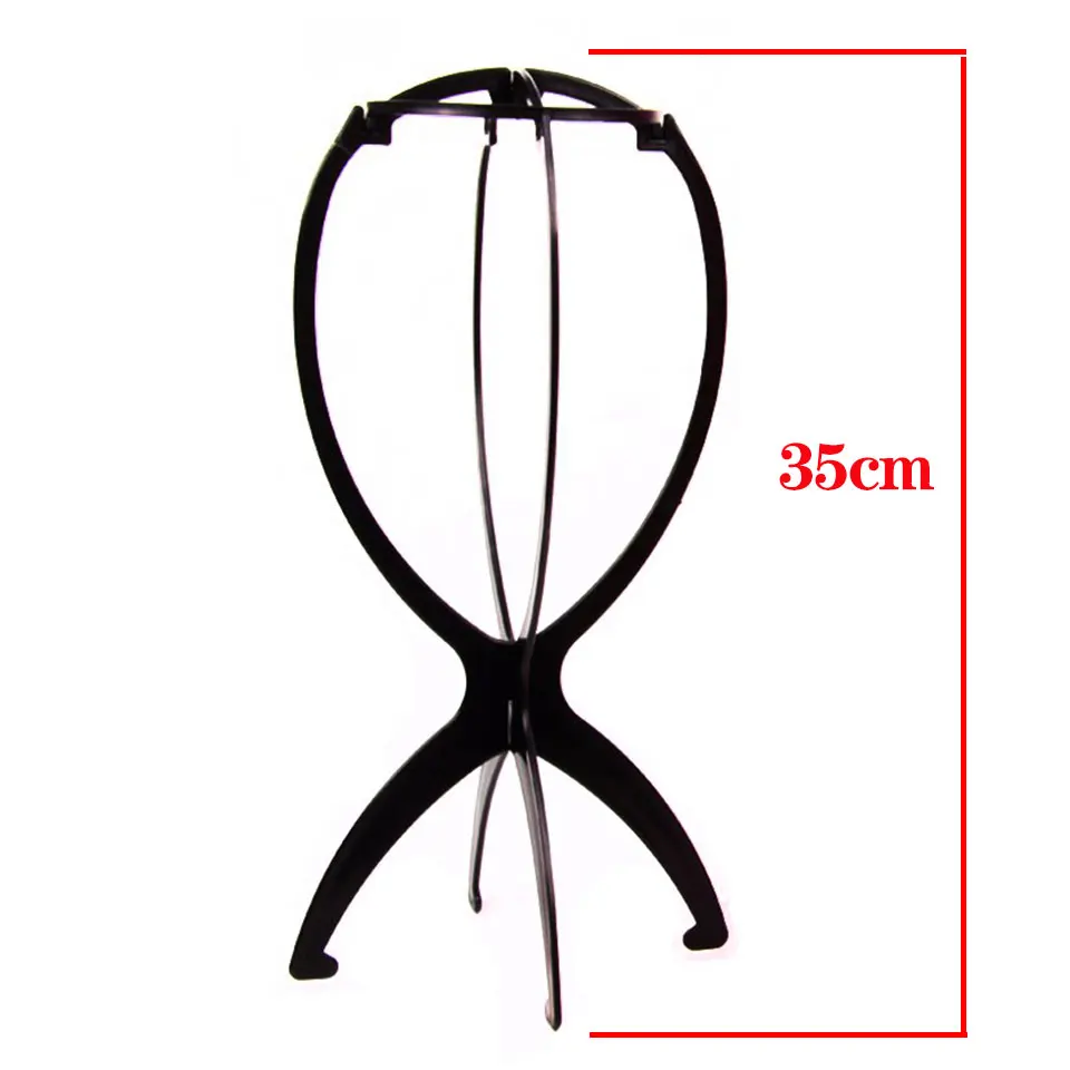 

1PC Black/Pink Color Ajustable Wig Stands Plastic Hat Display Wig Head Holders Mannequin Head Stand Portable Folding Wig Stand