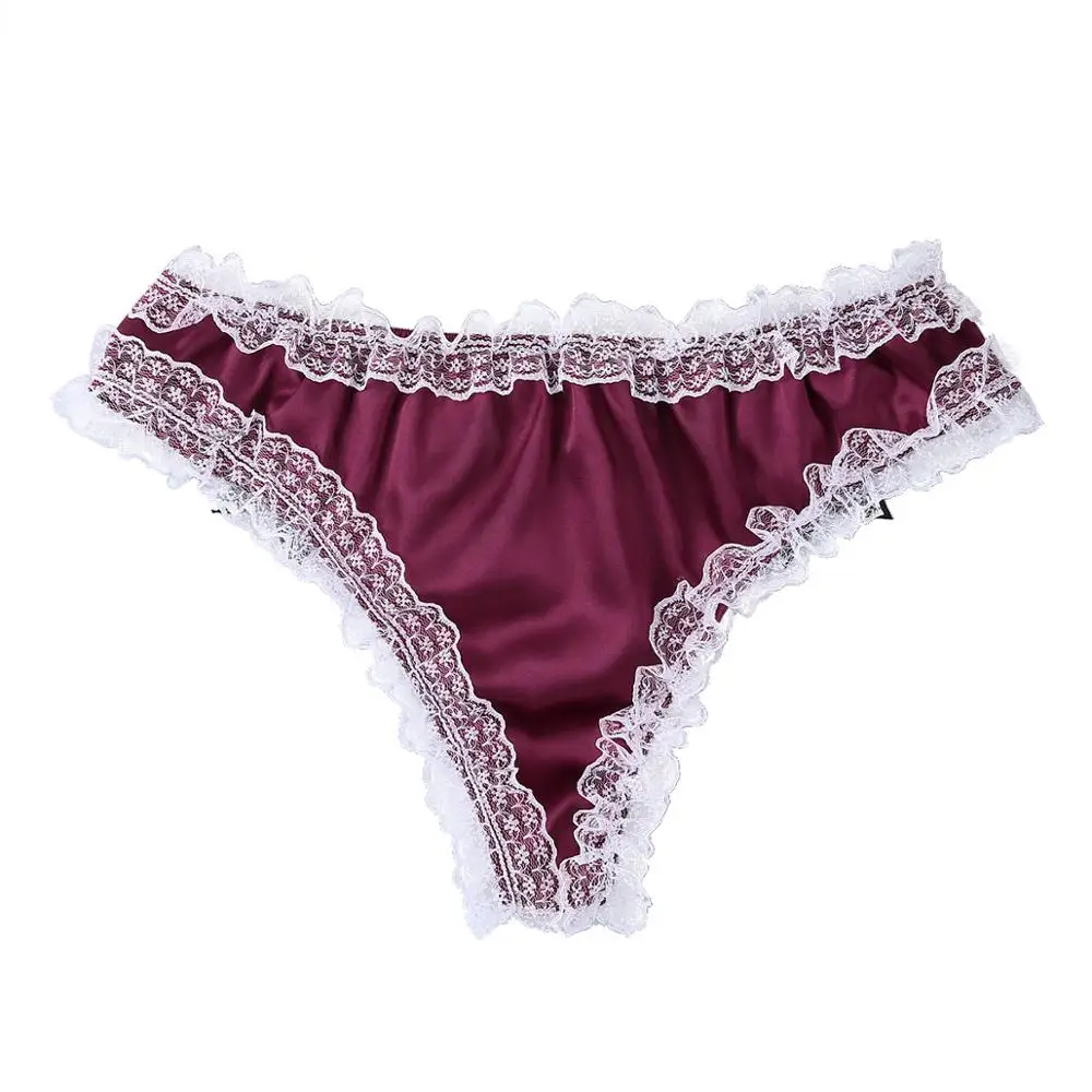 Мужские трусики с оборками кружевное атласное нижнее белье низкой посадкой |
