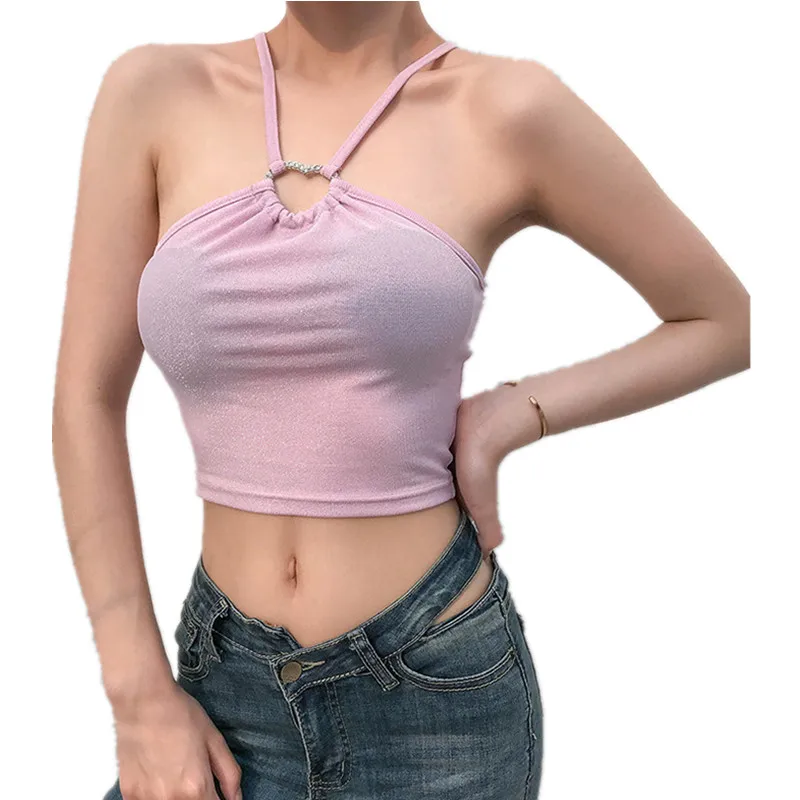 Jbersee Европейская летняя сексуальная майка Топы для женщин с подвесным воротником