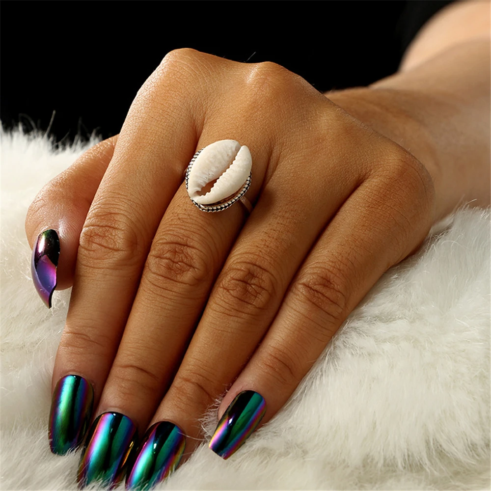 

LIMARIO Bohemian Antique Silver Color Shell Midi Finger Knuckle Rings for Women Summer Beach Jewelry Anillos Accessories