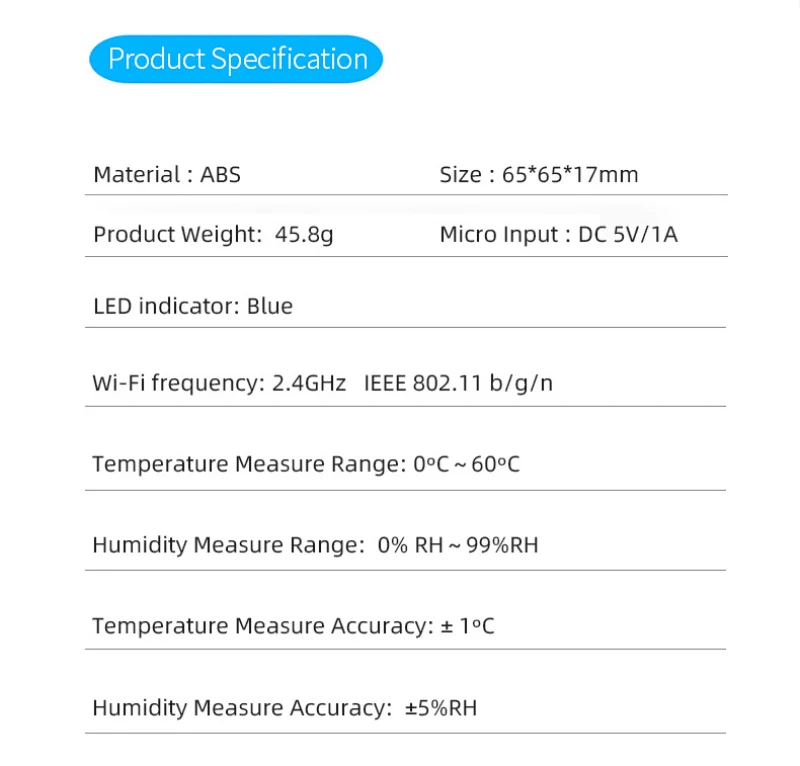 

Temperature and Humidity Sensor Tuya Smart life WiFi Hygrometer Thermometer Detector Support Alexa Google Home With LCD Screen