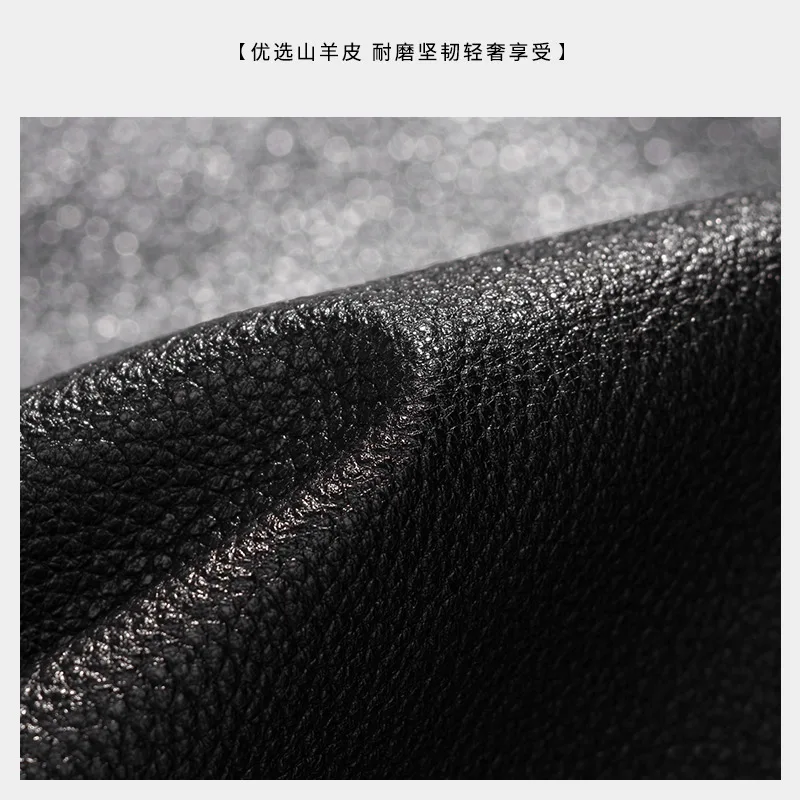 

Jacket Genuine Real Men 100% Goatskin Leather Coat Casual Slim Fit Chaqueta Cuero Hombre ZTS-12009 KJ3932