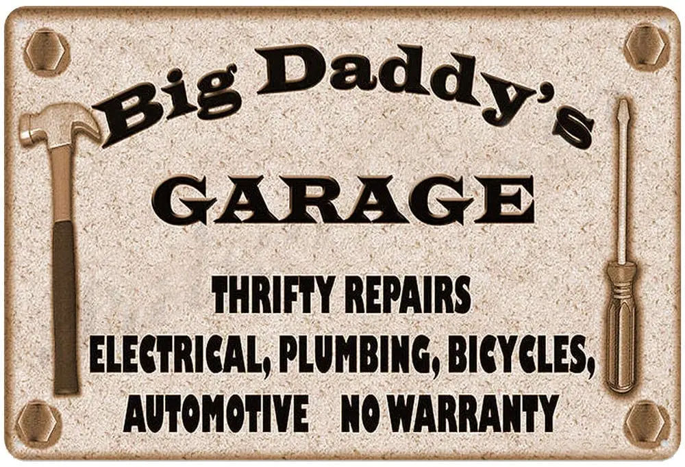 

Big Daddy's Novelty Parking Retro Metal Tin Sign Plaque Poster Wall Decor Art Shabby Chic Gift