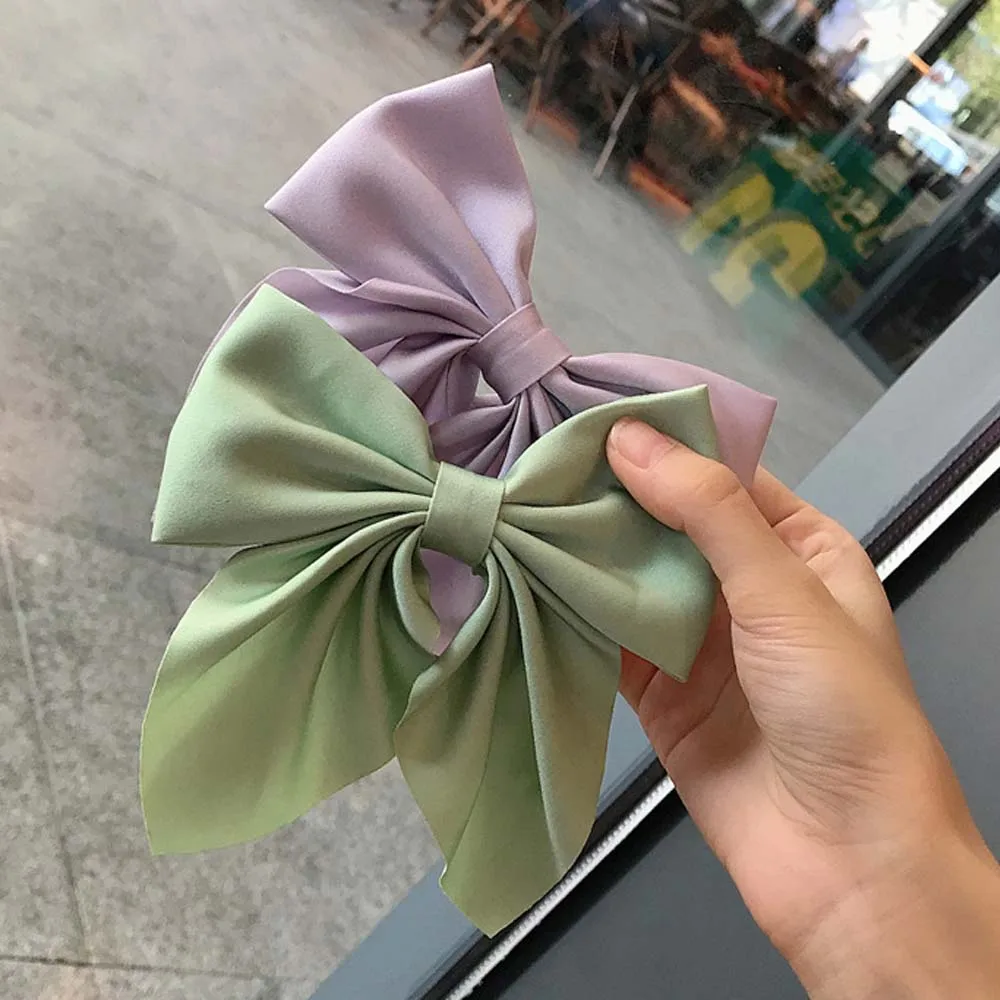 

Korean Hairpin Headdress Japanese Solid Color Bow Duckbill Clip Hair Clip Female Hair Accessories