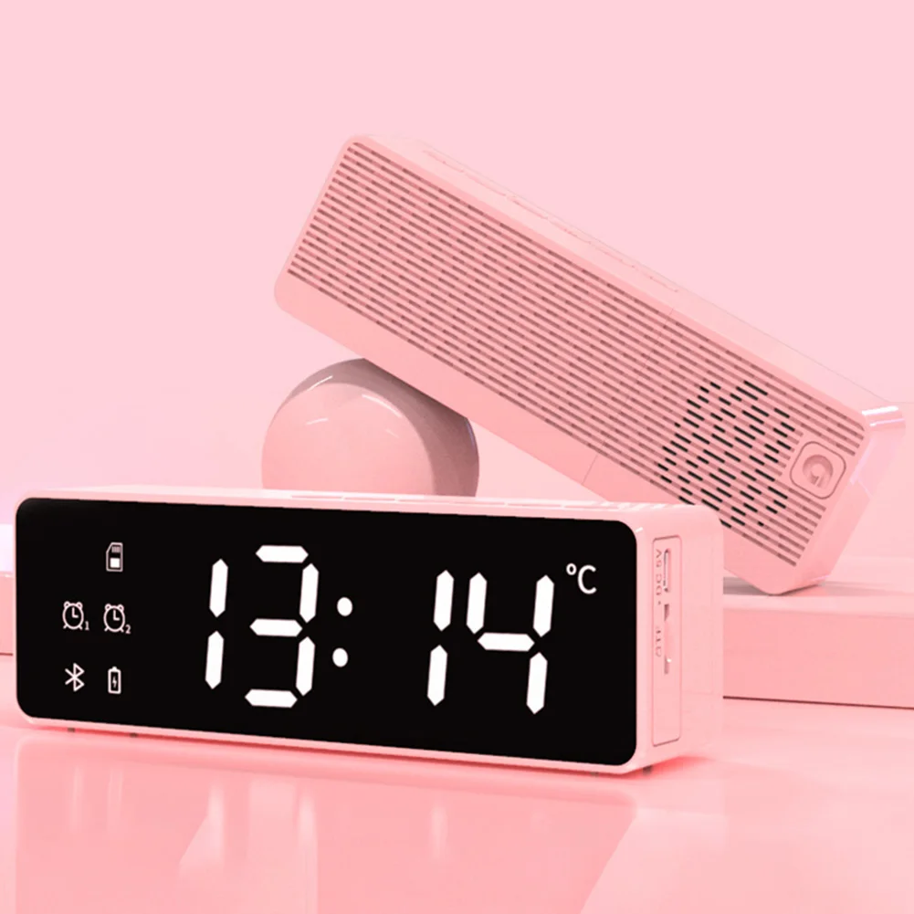 Беспроводной зеркальный тип большой экран мини USB зарядка цифровой Будильник FM
