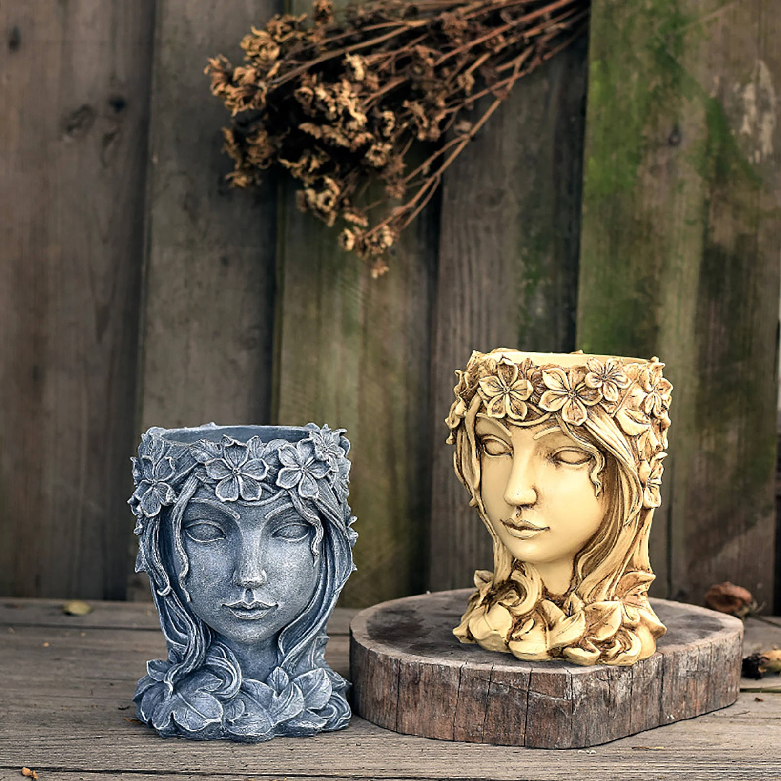

Resin Vase Goddess Head Flower Pot Fairy Angel Sculptures Flower Inserted Home Desktop Decoration Ornaments
