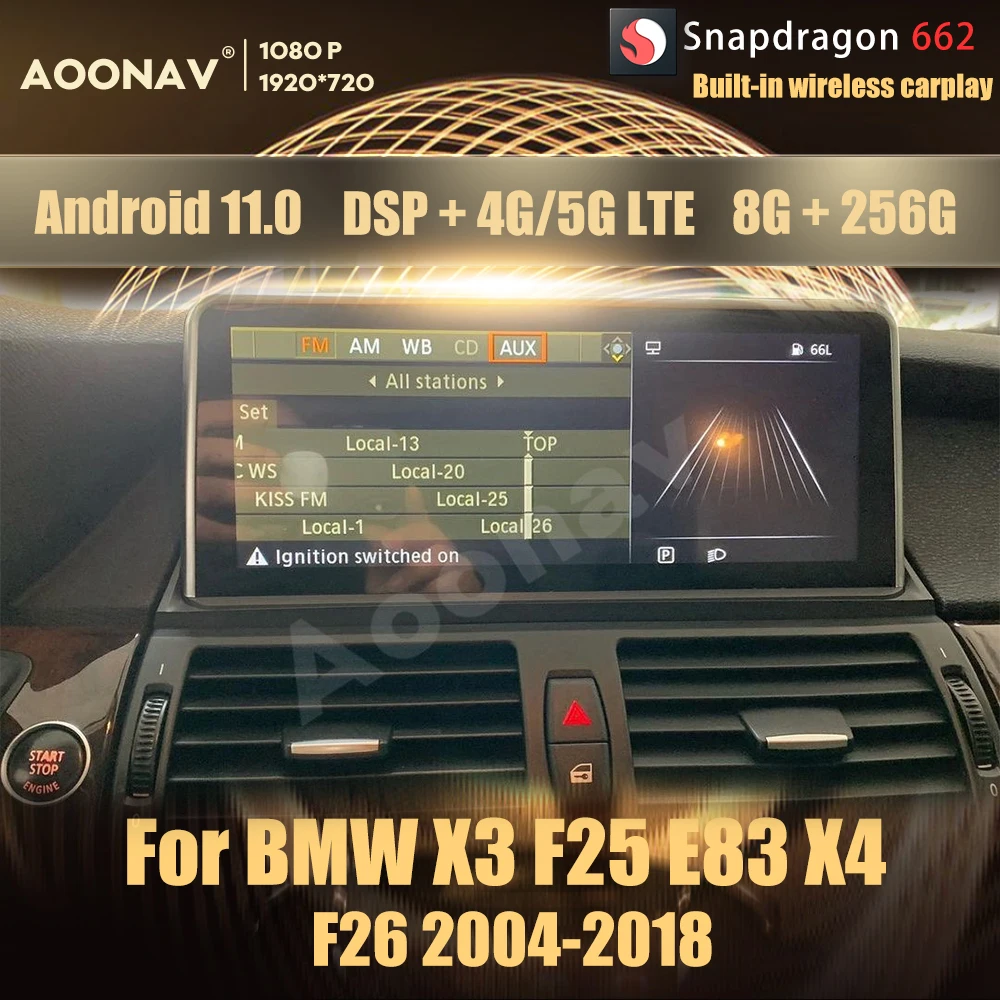 

Автомобильный радиоприемник 12,3 дюйма Snapdragon 662 Android 11,0 для BMW X3 F25 E83 X4 F26 2004-2018, мультимедийный проигрыватель Google carplay