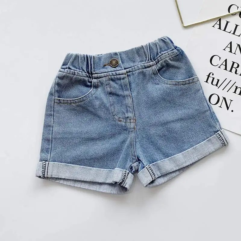 Детские джинсы новинка 2020 года летние повседневные штаны для девочек однотонные