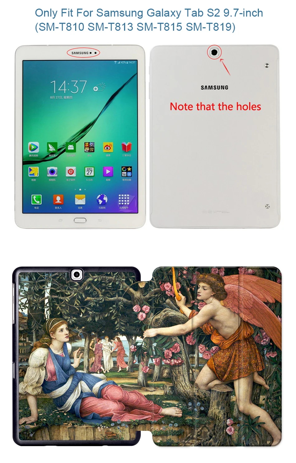 MTT чехол с масляными рисунками для samsung Galaxy Tab S2 9,7 дюймов из искусственной кожи, трехслойный чехол-подставка для планшета, чехол SM-T810 T813 T815 T819