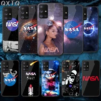 american n nasas space tempered glass phone case bag cover for samsung galaxy a 10 12 20e 21 30 32 50 40 51 52 70 71 72 prime