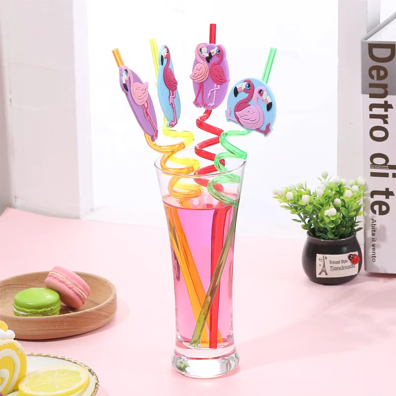 4 шт./компл. соломинки для напитков с фламинго принадлежности украшения свадебной