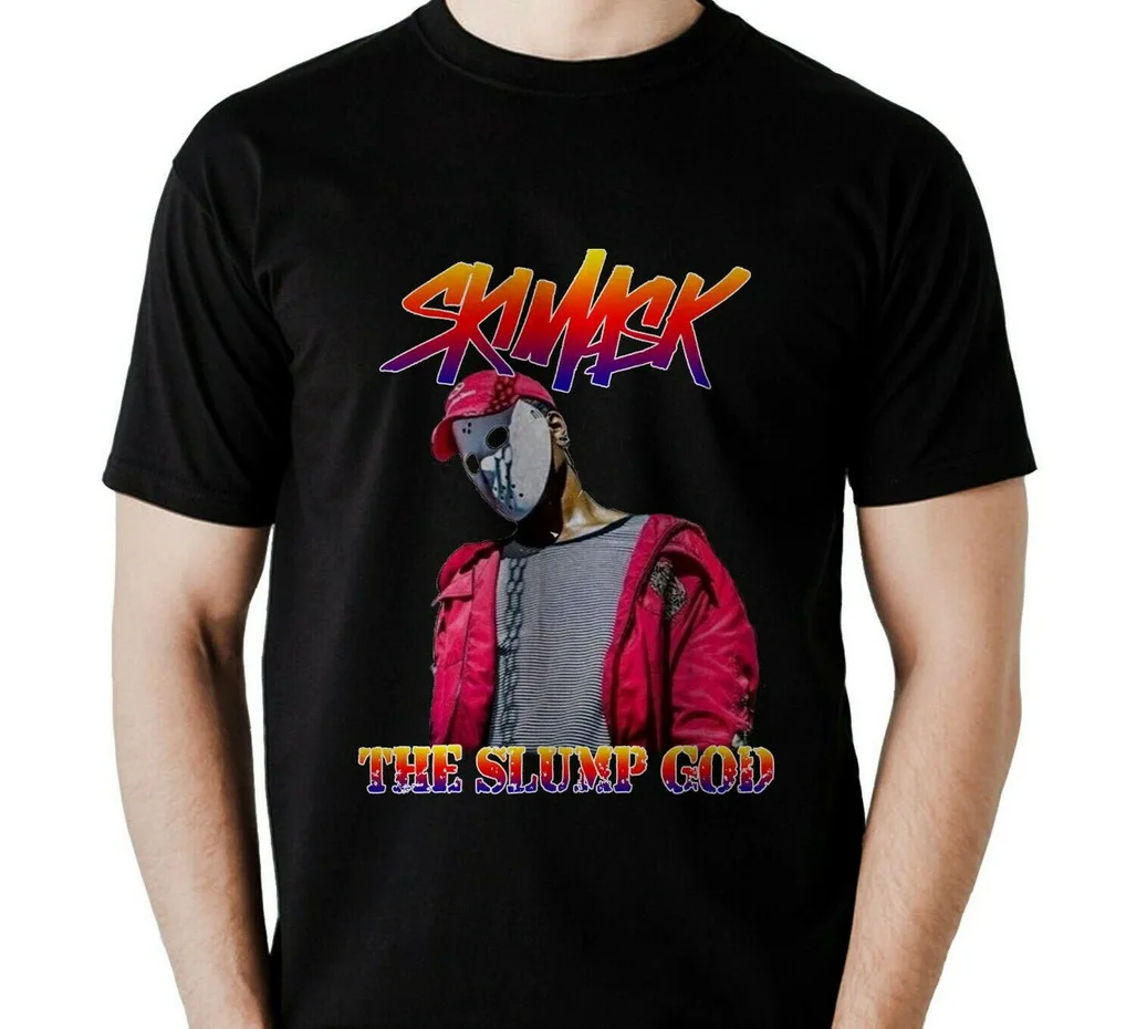 

Ski Mask The Slump God Hip Hop Rapper T-Shirt Black And White USA Size Homme Plus Size TEE Shirt
