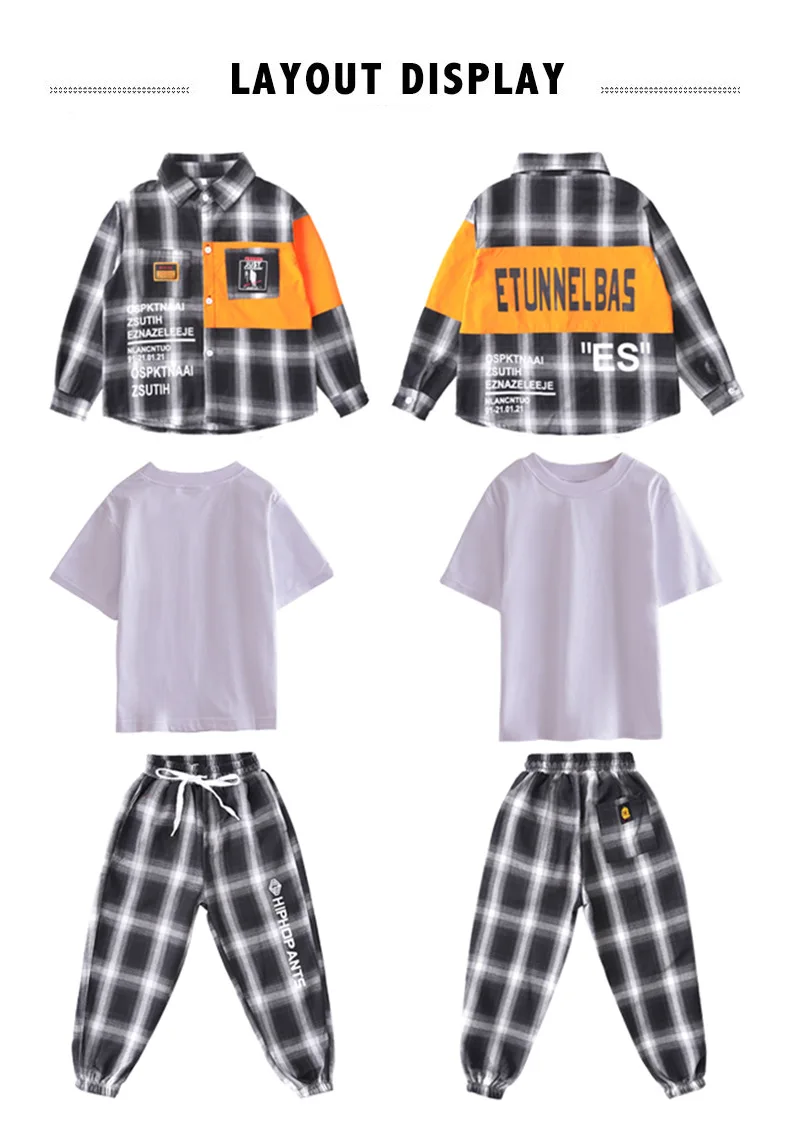 Танцевальный костюм в стиле хип хоп Детский для маленьких девочек и мальчиков