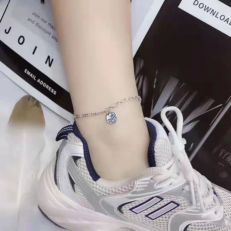 

Women's Fashion Paris Carriage Round S925 Sterling Silver Anklet Original Brand High Quality Jewelry Exquisite Gift