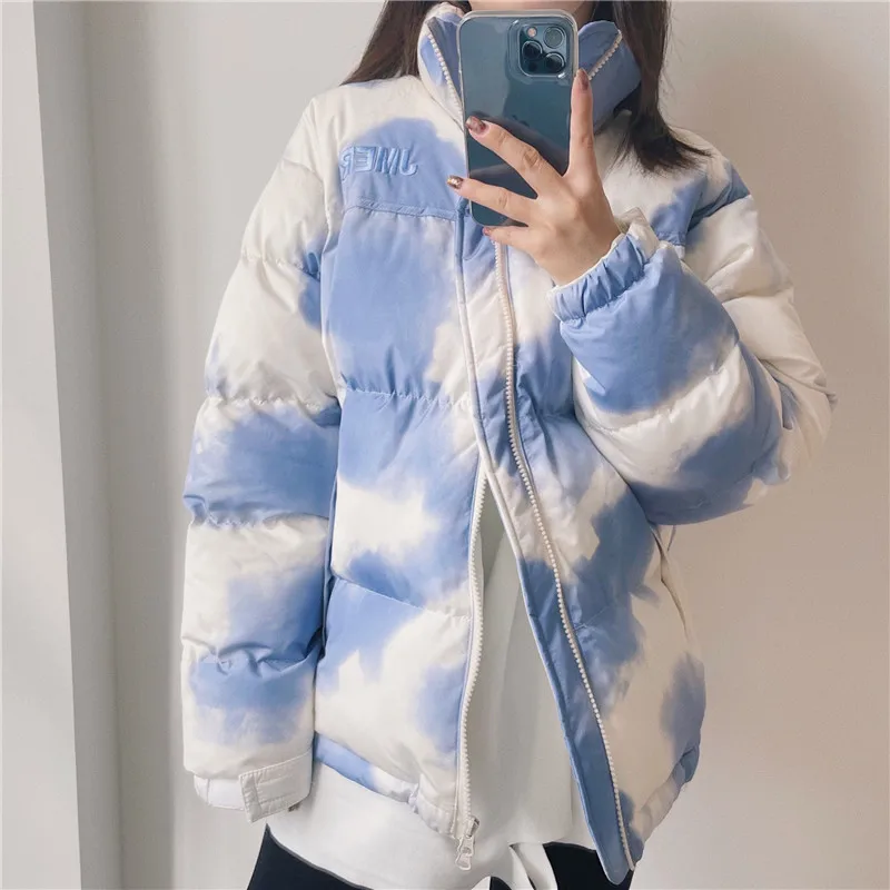 

Ink Print Chic Winter Thick Coat For Ladies Elegant Fashion Comfort Loose Oversize Lazy Coat 2020 Winter Fashion Women's Coats