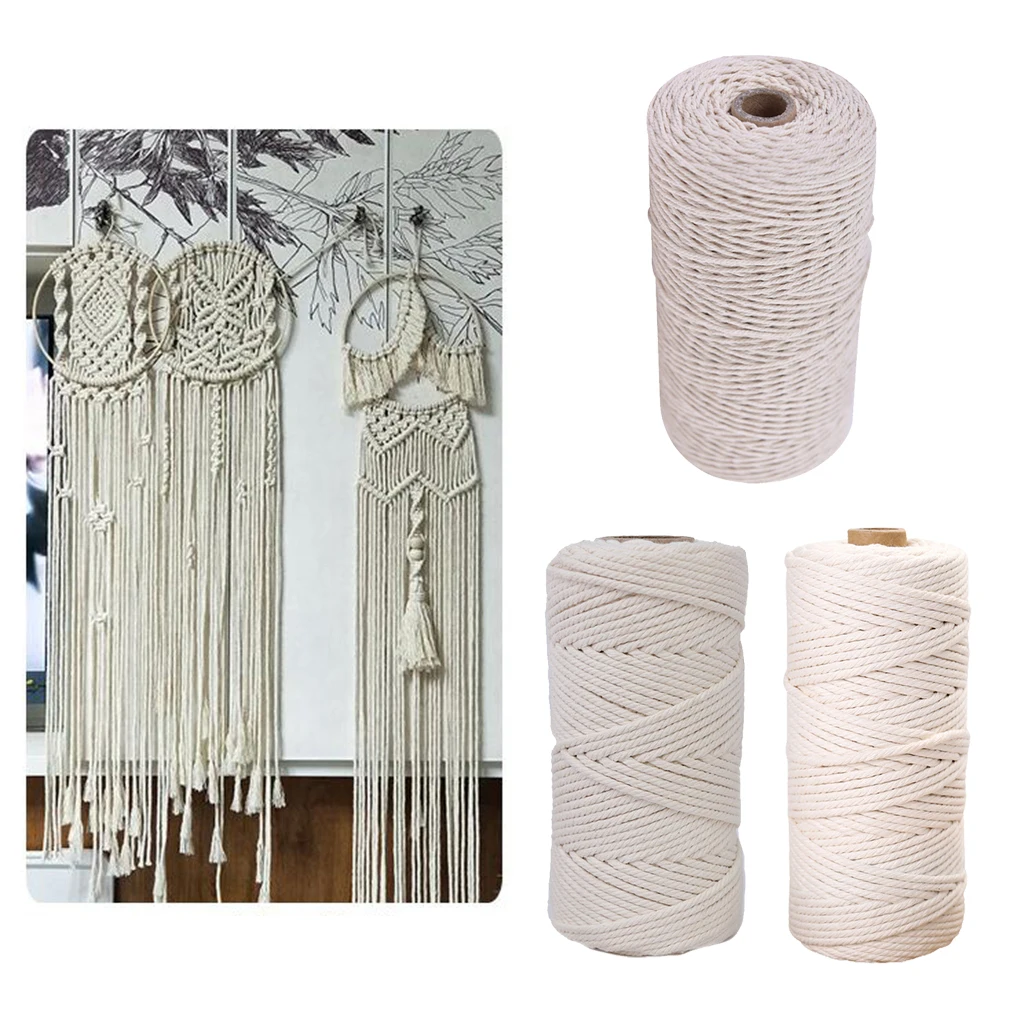 3 мм 4 5 веревка макраме витая хлопковый шнур для ручной работы ремешок