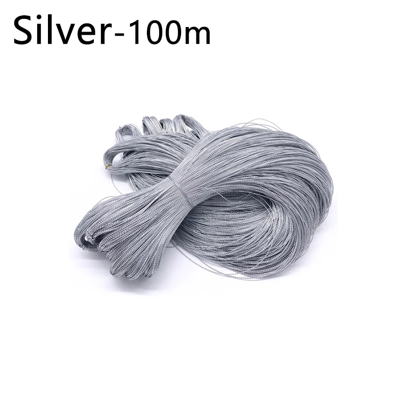 Веревка 100 м золотой и серебряный шнур подарочная упаковочная веревка