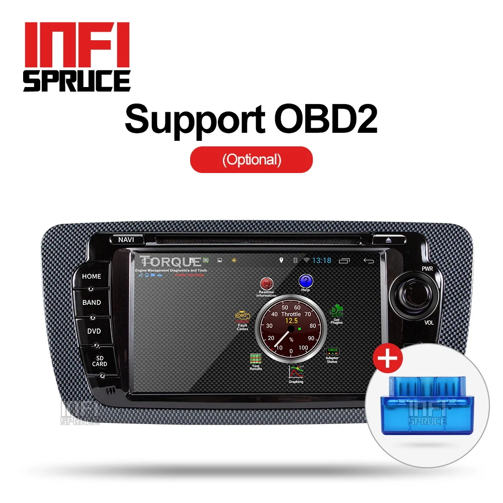 Infispruce 7 дюймов Android 9 0 автомобильный dvd для сиденья Ibiza 2009 2010 2011 2012 2013 Радио