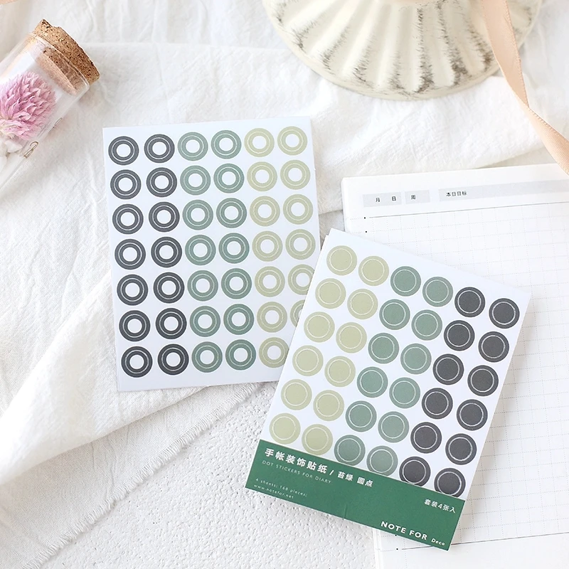 168 шт/4 листа цветные круглые кольца декоративные наклейки бумажная этикетка DIY