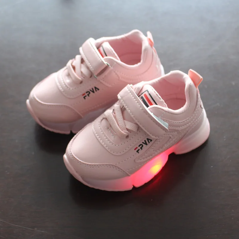2020 весна осень яркая детская спортивная обувь светодиодная повседневная для
