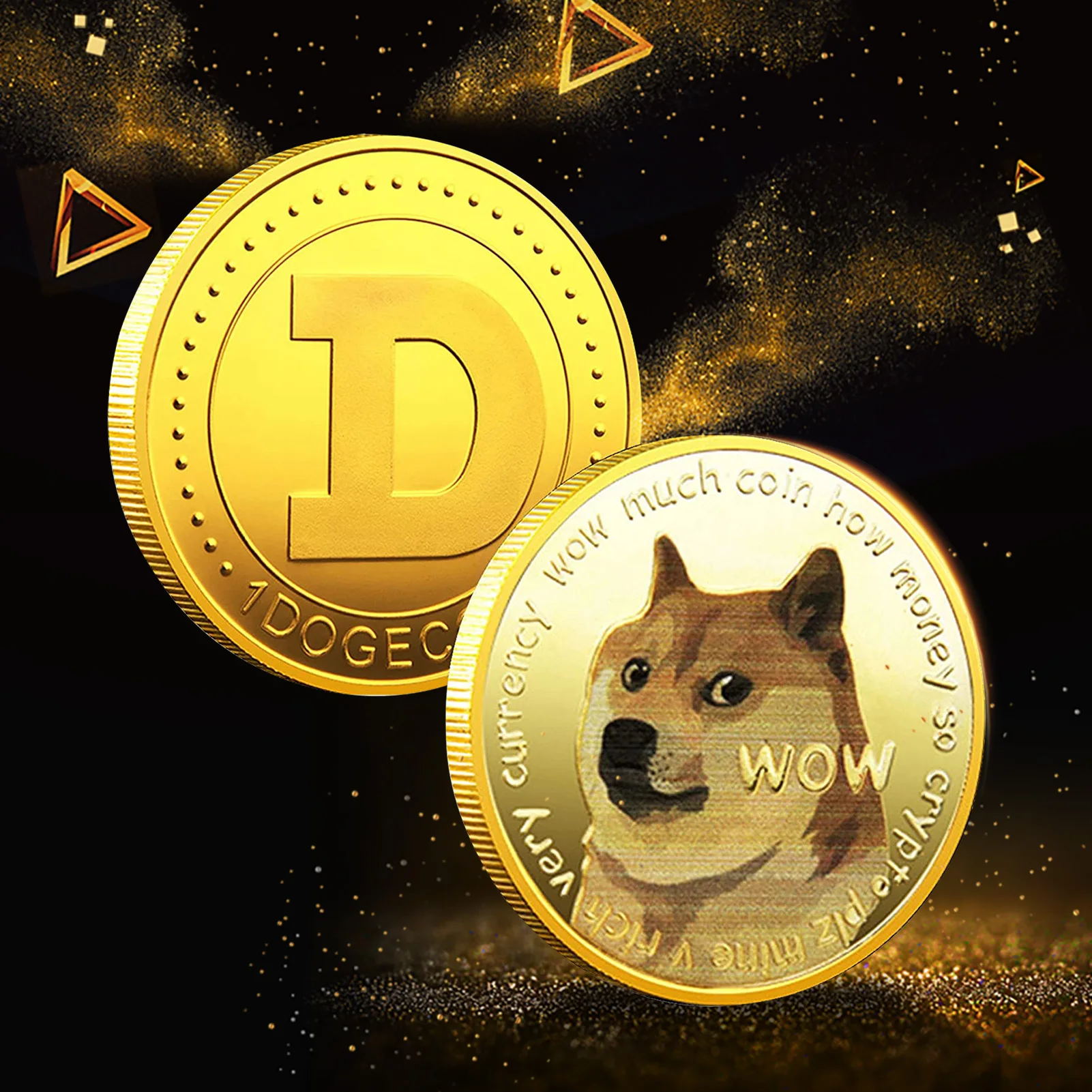 

Gold Plated Doge coin Commemorative Coins Cute Dog Pattern Dog Souvenir Collection Gifts Bit coin Doge coin