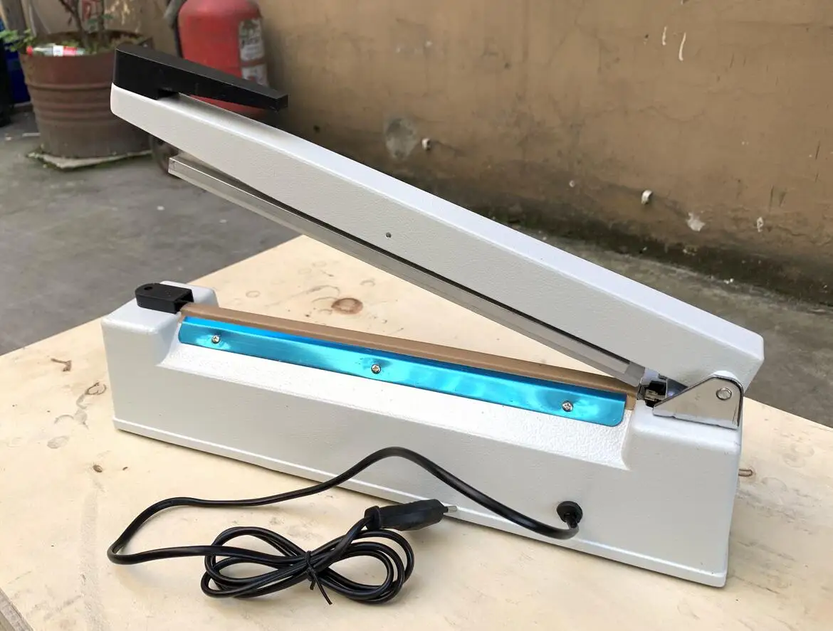 Manual Impulse Sealer Heat Plastic Bag Sealing Machine With Date Code Mold Metal Case 8mm Wide 300mm Seal Length Free Shipping | Бытовая