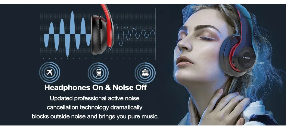 AUSDOM ANC10, новинка, активные наушники с шумоподавлением, Bluetooth, Hi-Fi, глубокий бас, складные, с микрофоном, ANC, беспроводная гарнитура для музыки