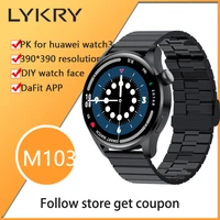 lykry smartwatch 390390 high resolution bt call women men watch pk for huawei watch3 health monitor fitness watches for xiaomi