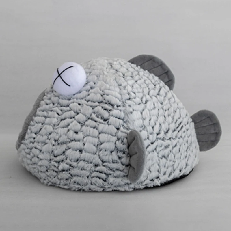 

Creative Bigeye Fish Shape Plush Pet Sleeping Bed Warm Winter Cat Nest Washable 449C