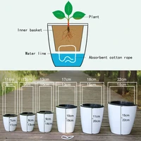 lazy plants flower pot imitation porcelain series garden decor gardening home automatic water absorption self watering pot
