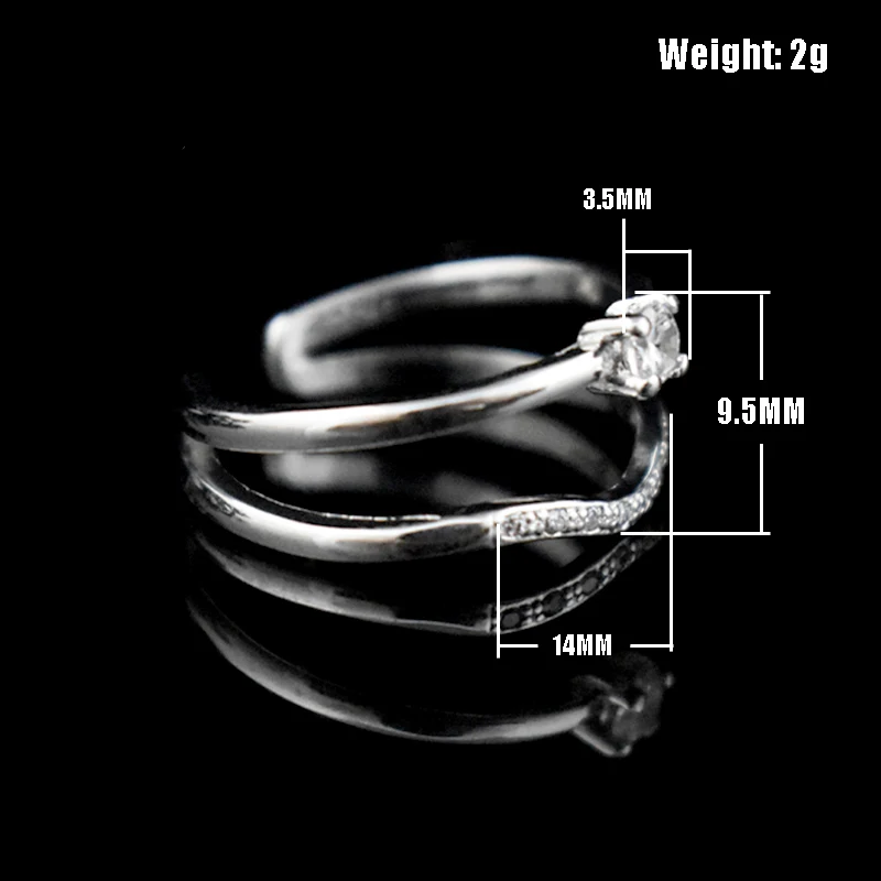 LYNNE ювелирные изделия Новинка 925 Стерлинговое Серебро открытое регулируемое AAA