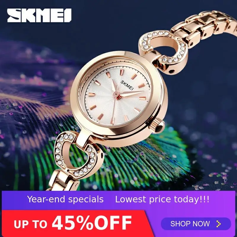 SKMEI кварцевые наручные часы золотые серебряные роскошные женские 30 м