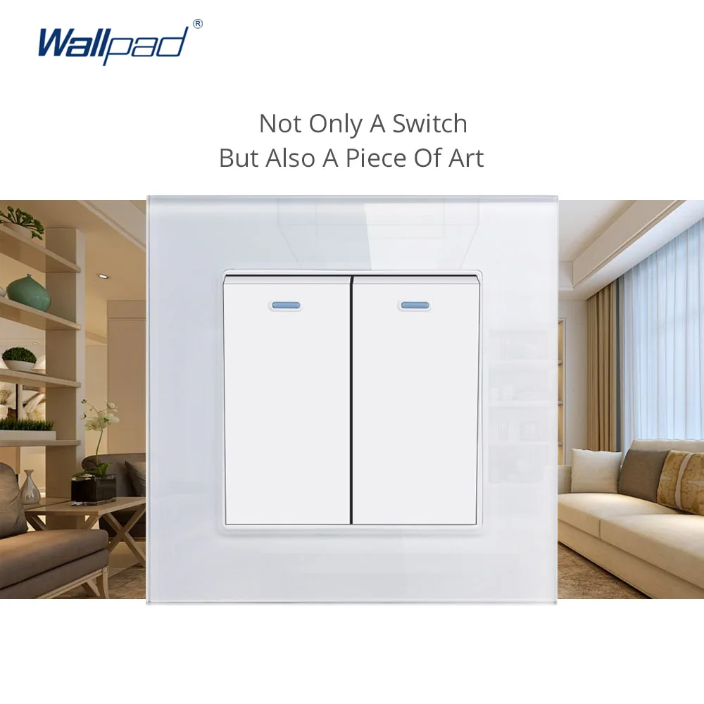 4 клавиши 2 Way Wallpad белая панель из закаленного стекла 110 250 В переключателя