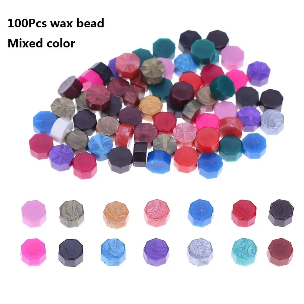 100Pcs wax bead Ретро уплотнительные восковые штампы для конверта поздравительные открытки уплотнительные штамп подарок «сделай сам» - Цвет: 100Pcs wax bead