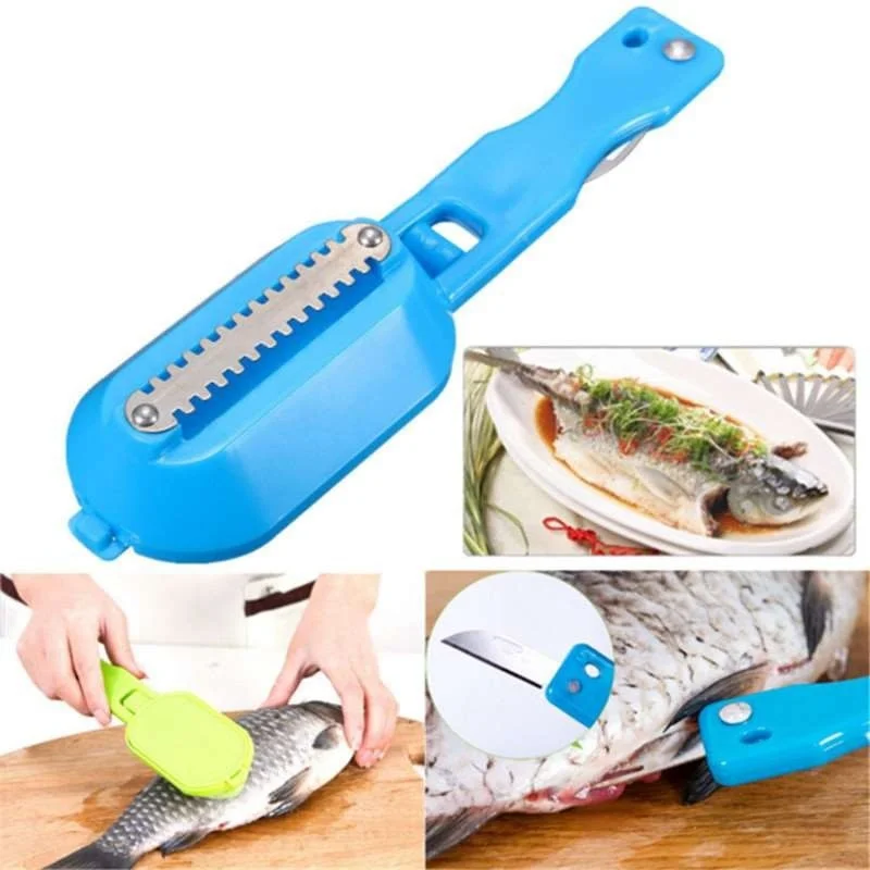 

Multifunctional 2 in 1 Fish Scale Remover Scraper Fish Skin Cleaner Kitchenware Tool
