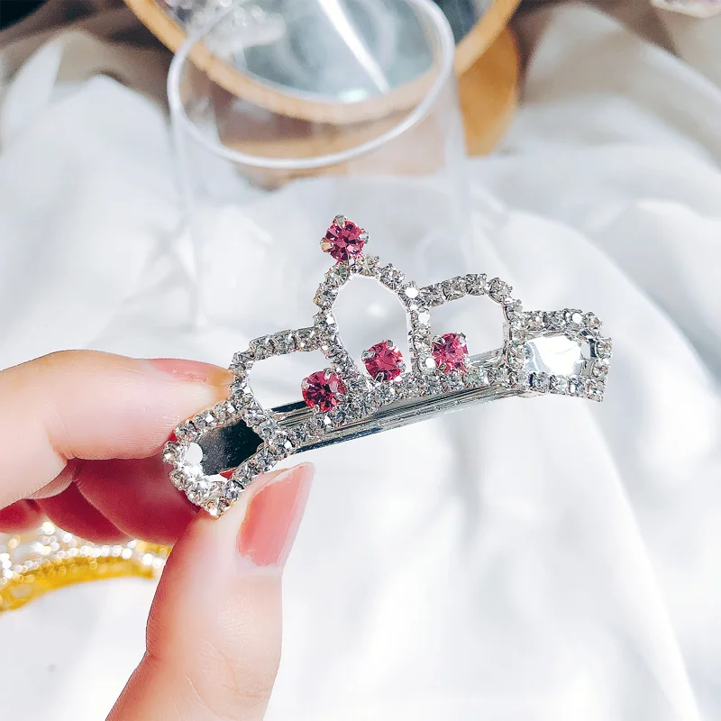 Прозрачная Корона из горного хрусталя тиара заколки для девочек маленькая