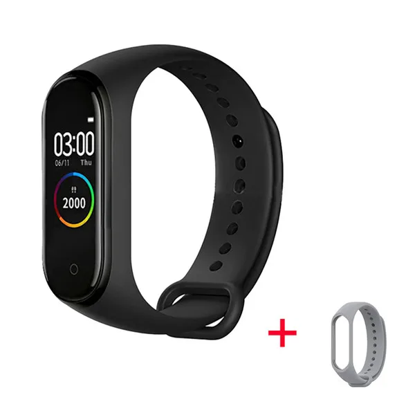 Дешевый цветной смарт-Браслет фитнес-трекер браслет Pulseira часы Smartband для IOS/Xiao mi/Honor PK mi Band 3/4 Not Xio mi 5 - Цвет: with gray strap