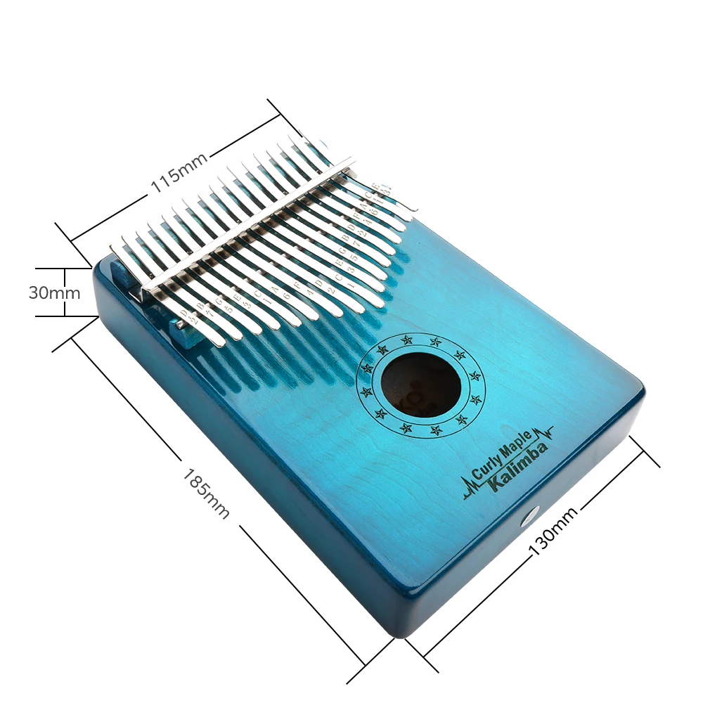 GECKO Kalimba 17 клавиш кудрявый кленовый большой палец фортепиано и EVA