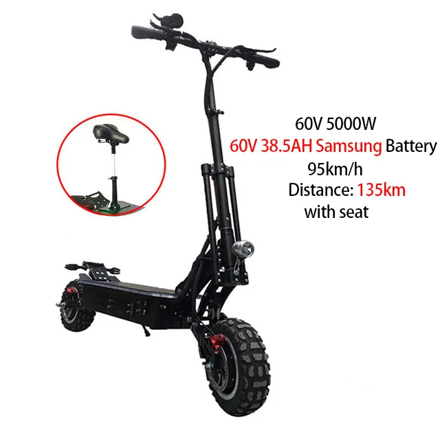 Sam60V38.5A Black 5000 Вт Электрический скутер 95 км/ч высокая скорость 38,5 Ач скейтборд бездорожье Patinete Electrico Adulto Escooter Электрический длинный Ховерборд - Цвет: Sam60V38.5A Black