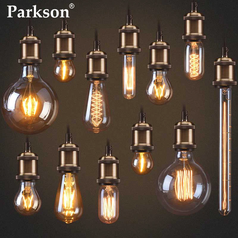 

Retro Edison Light Bulb E27 110V 220V 40W ST64 T45 G80 G95 G125 Dimmable Edison Lamp Ampoule Vintage Filament Incandescent Lamp